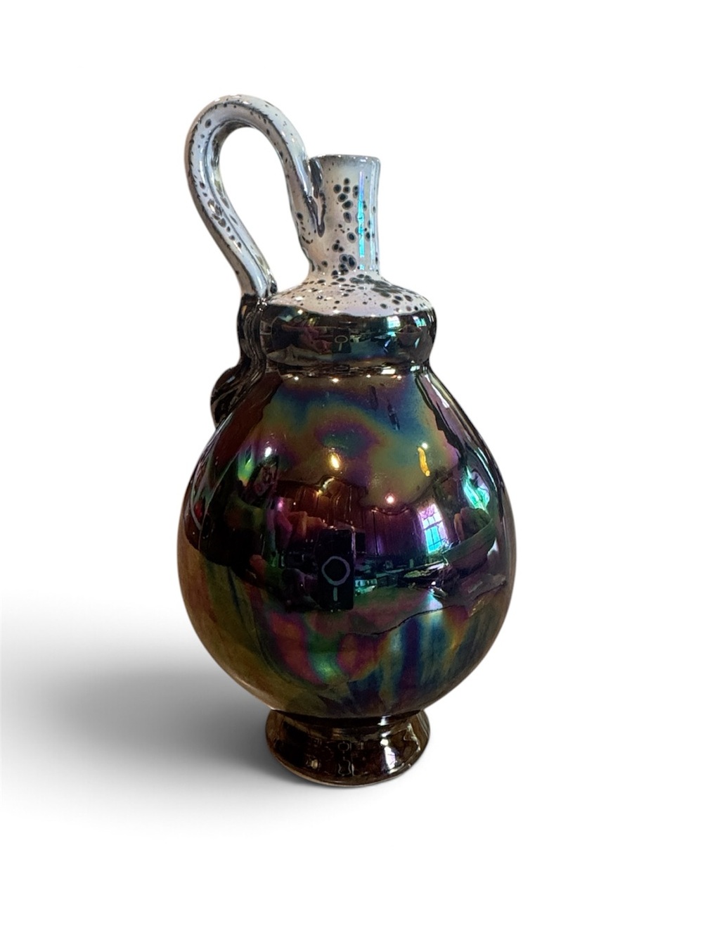 Vintage Unique purple and white iridescent jug